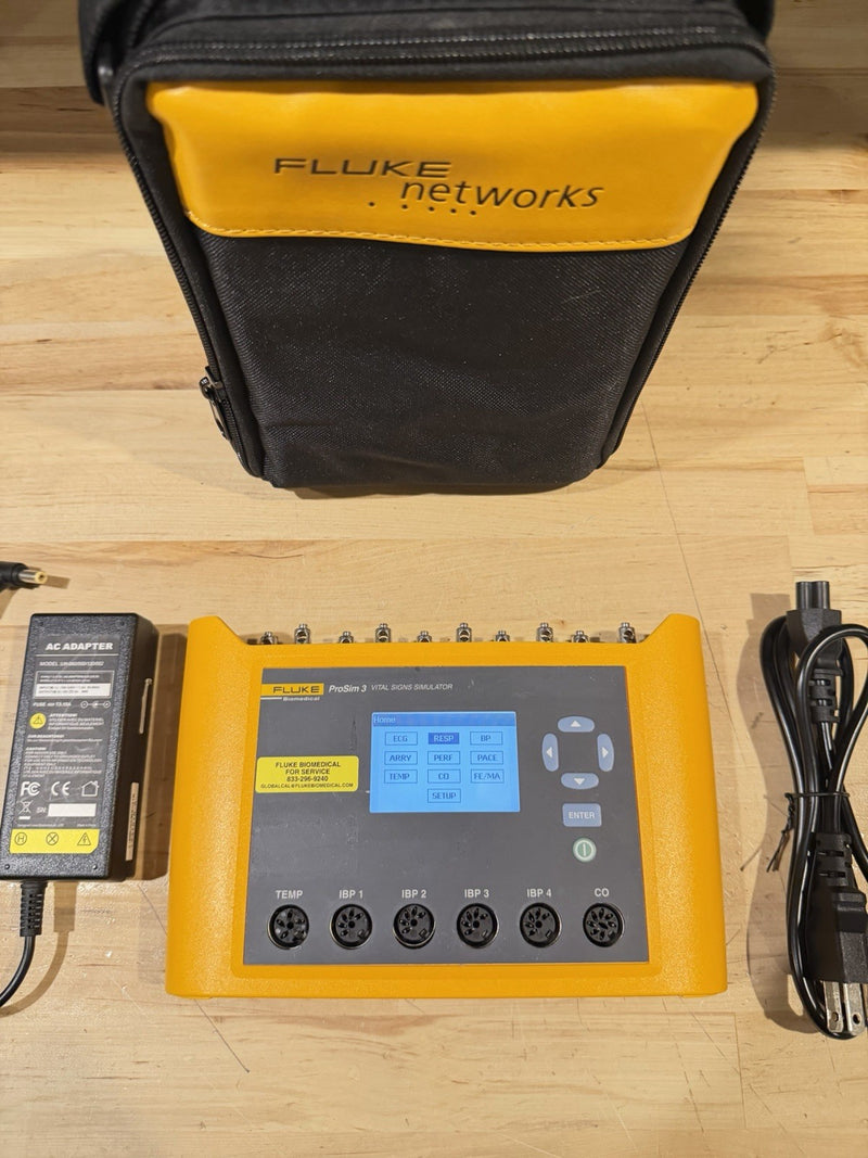 FLUKE BIOMEDICAL PROSIM 3 VITAL SIGNS SIMULATOR W/ CHARGER - TESTED