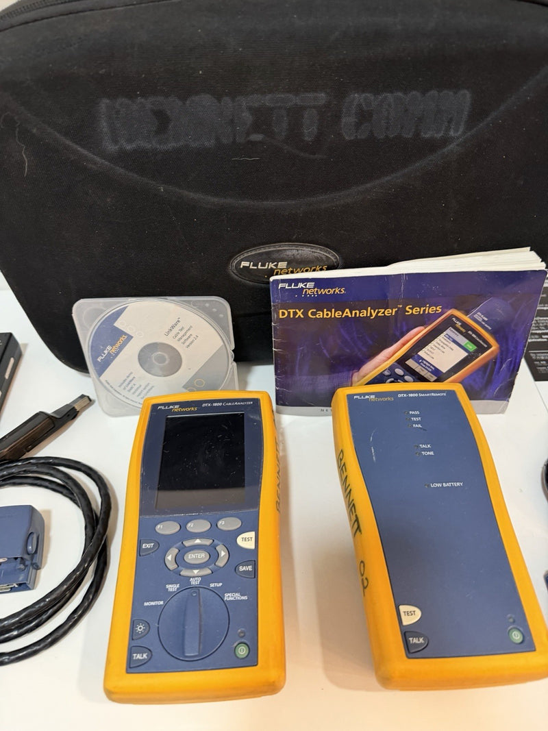 FLUKE NETWORKS DTX-1800 DTX CABLE ANALYZER KIT & PLA001 TESTED