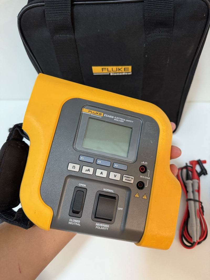 FLUKE BIO MEDICAL ESA609 ELECTRICAL SAFETY ANALYZER PORTABLE METER & ACCESSORIES
