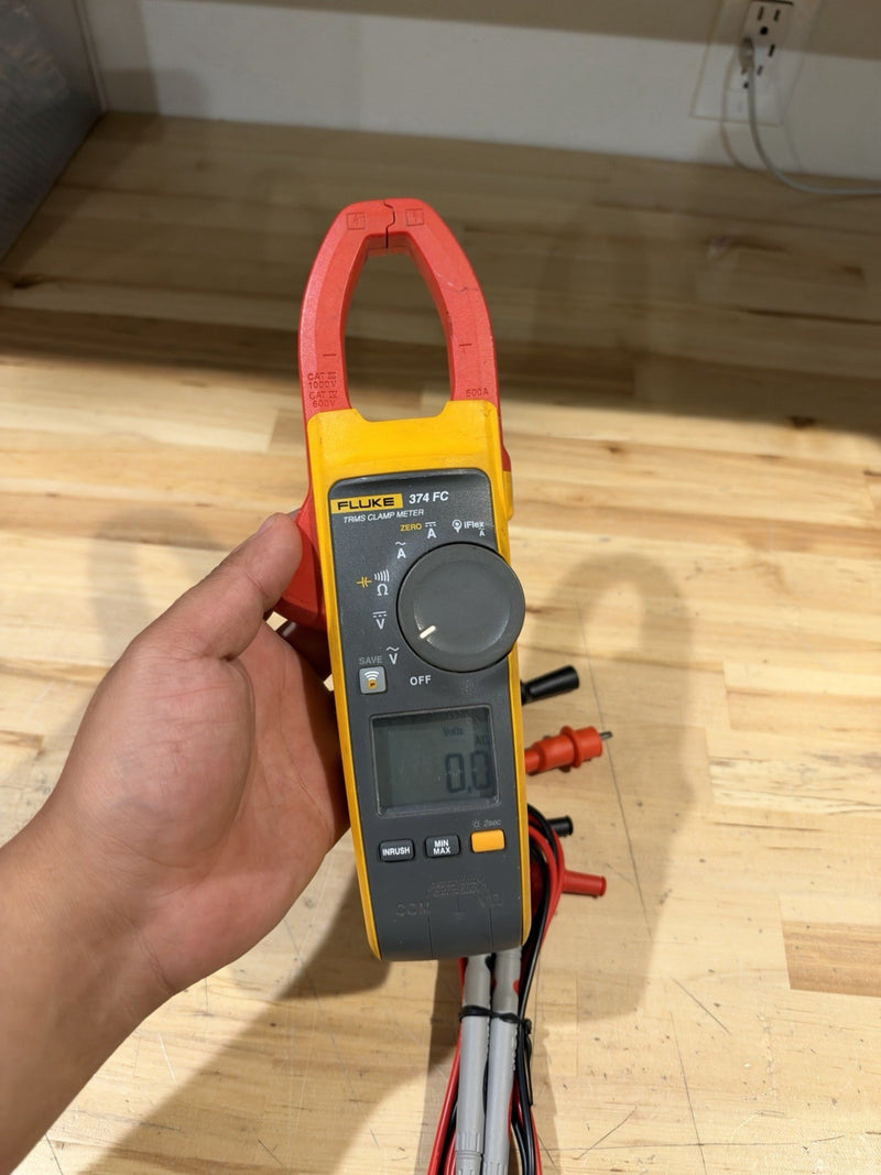 FLUKE 374 FC TRMS CLAMP METER W/ LEADS & CLIPS (TESTED) SHIPS FAST