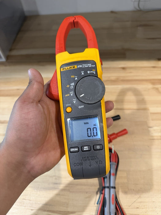 FLUKE 376 WIRELESS TRUE RMS AC/DC CLAMP METER W/LEADS - SHIPS FAST