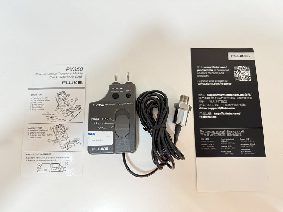 FLUKE PV350 PRESSURE VACUMM TRANSDUCER MODULE TESTED