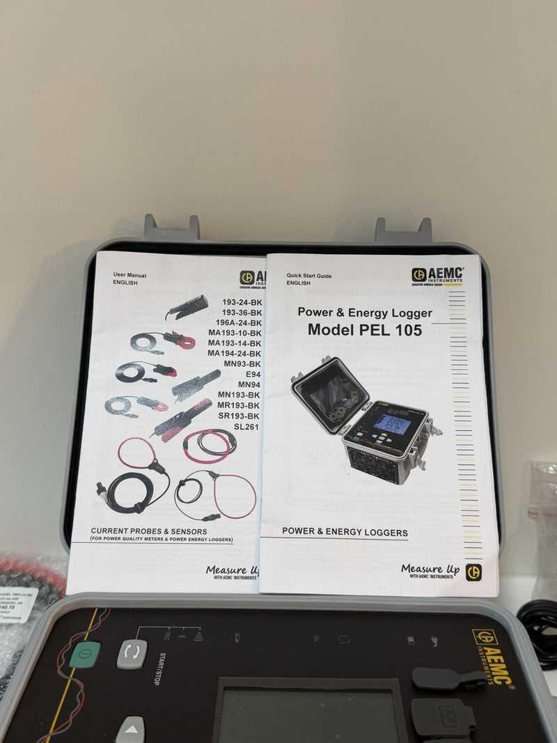 AEMC PEL 105 POWER & ENERGY LOGGER WITH ACCESSORIES