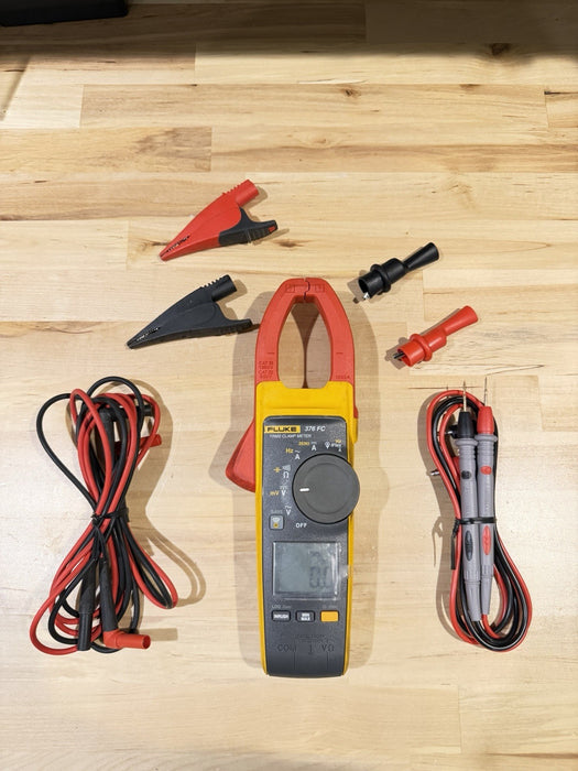 FLUKE 376FC WIRELESS TRUE RMS AC/DC CLAMP METER W/LEADS - SHIPS FAST