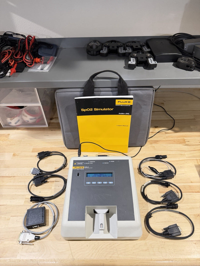 FLUKE INDEX 2 SPO2 SIMULATOR W/ ACCESSORIES (TESTED) SHIPS FREE