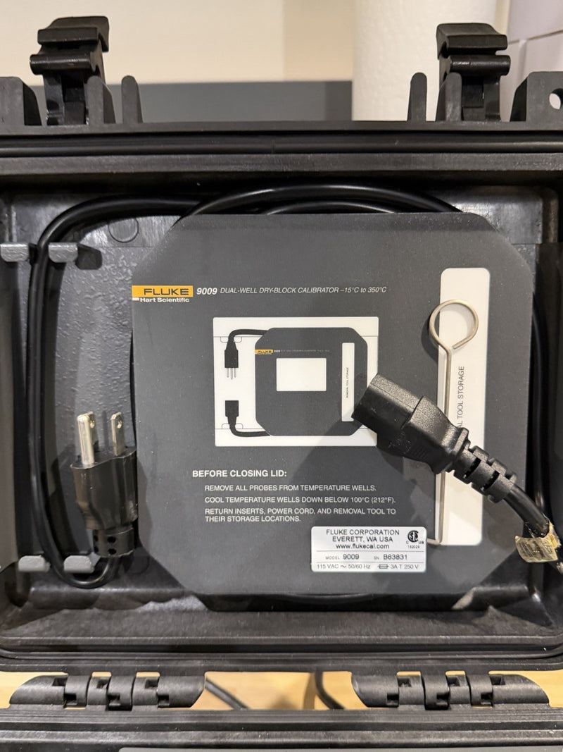 FLUKE HART SCIENTIFIC 9009 DUAL WELL DRY BLOCK CALIBRATOR15 C TO 350 C TESTED