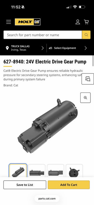 CAT 627-8940 24V ELECTRIC PUMP (NEW FACTORY SEALED) FREE SHIPPING -GENUINE OEM