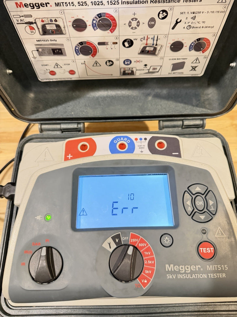 MEGGER MIT515 5KV INSULATION TESTER (PARTS ONLY) ERR 10 SHIPS FAST