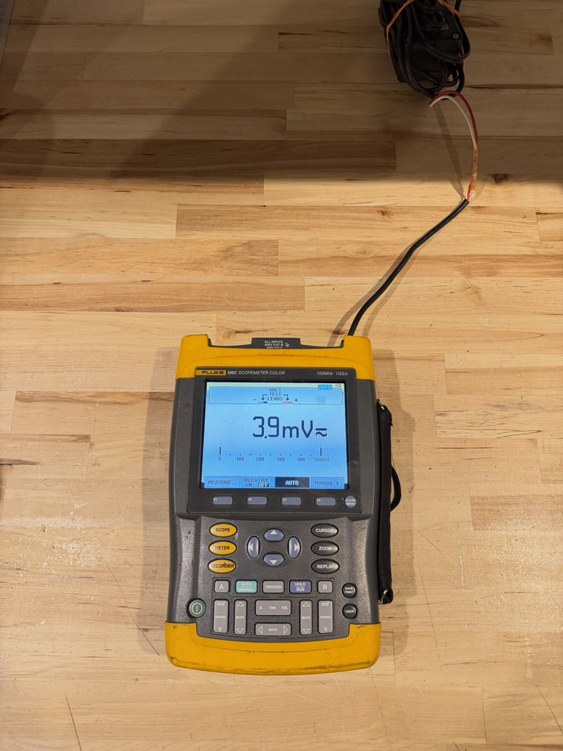 FLUKE 196C SCOPEMETER COLOR W/ LEADS 100MHZ 1GS/S (TESTED) SHIPS FAST
