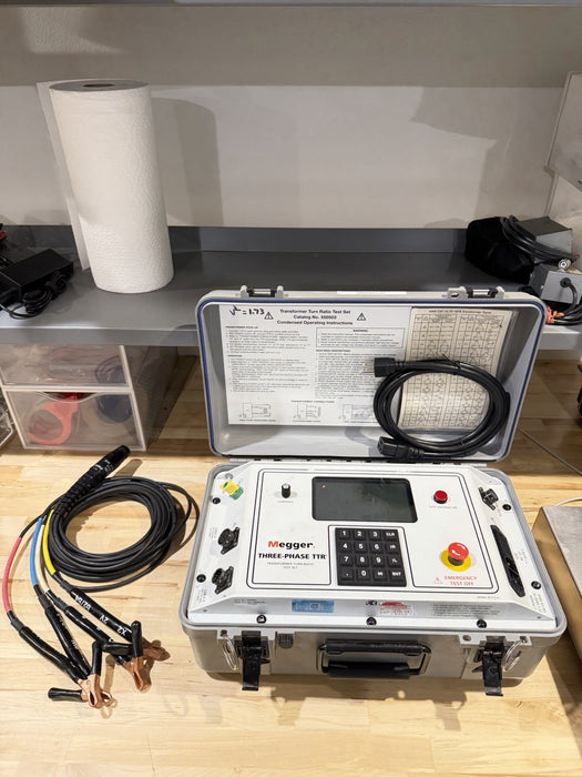 MEGGER THREE-PHASE TTR 550503 TRANSFORMER TURN-RATIO TESTER WITH LEADS TESTED