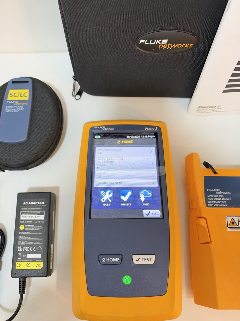 FLUKE OPTIFIBER PRO HDR OTDR KIT (OFP2-200-S1625) SM VERSIV 2 (TESTED)SHIPS FREE