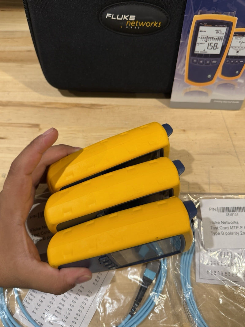 FLUKE NETWORKS MFTK MM-850/SM-1310 MULTIFIBER PRO MPO FIBER LOSS TEST KIT TESTED