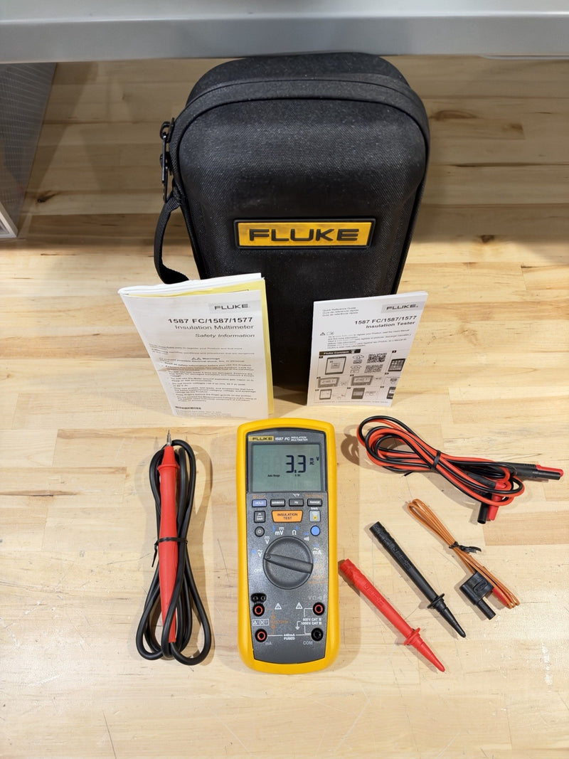FLUKE 1587 FC 2 IN 1 HANDHELD DIGITAL INSULATION MULTIMETER W/ ACCESSORIES