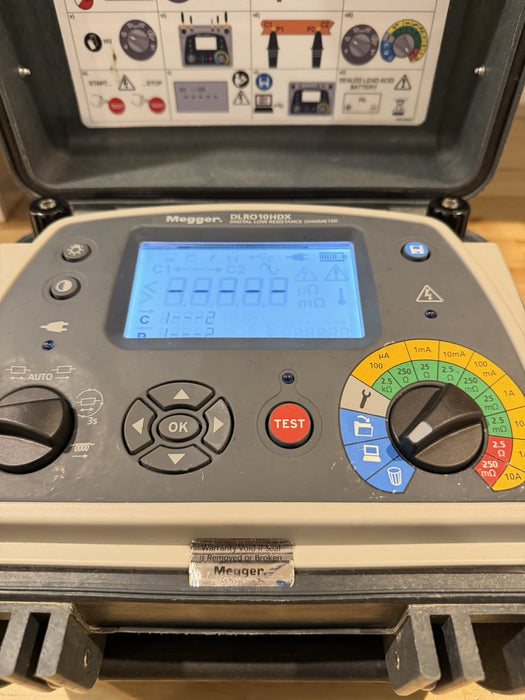 MEGGER DLRO10HDX 10A DIGITAL LOW RESISTANCE OHMMETER W/LEADS - SHIPS FAST
