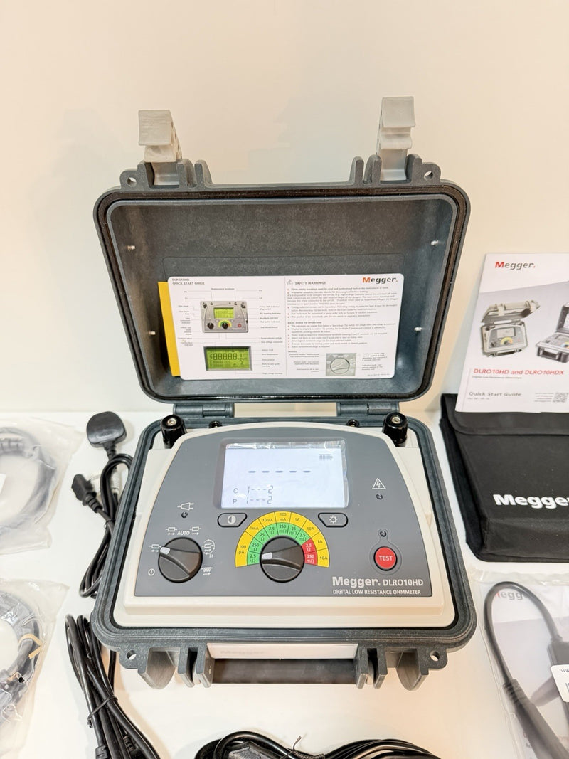 MEGGER DLRO10HD DIGITAL LOW RESISTANCE OHMMETER WITH CABLES