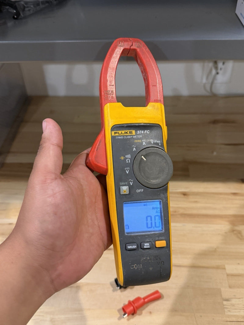 FLUKE 374 FC TRMS CLAMP METER WITH LEADS & CLIPS TESTED
