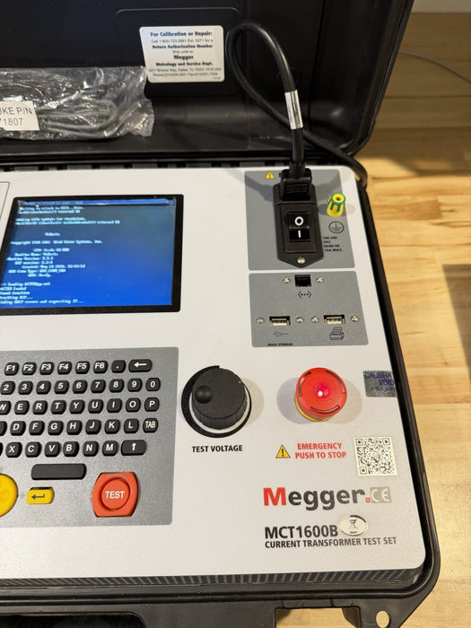 MEGGER MCT1600B CURRENT TRANSFORMER TEST SET WITH LEADS & CHARGER TESTED