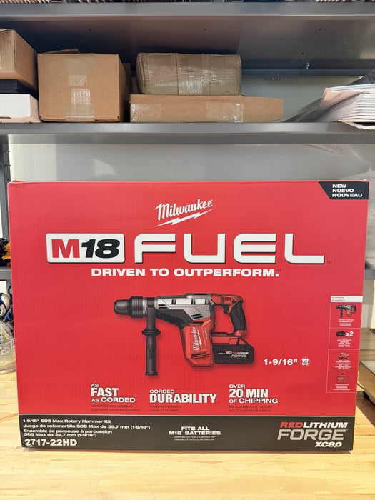 MILWAUKEE 2717-22HD M18 FUEL 1‑9/16 SDS‑MAX ROTARY HAMMER KIT NEW FACTORY SEALED