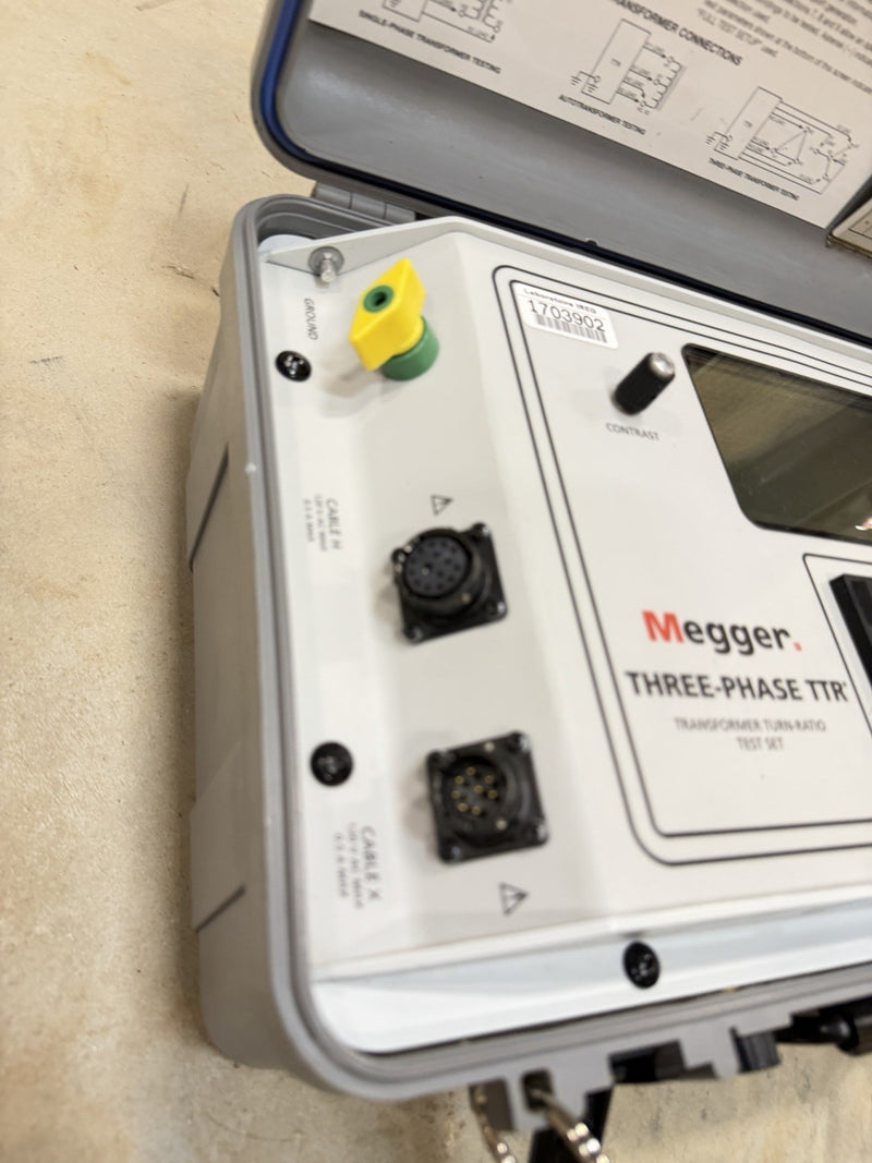 MEGGER THREE-PHASE TTR 550503 TRANSFORMER TURN-RATIO TESTER WITH CABLES TESTED