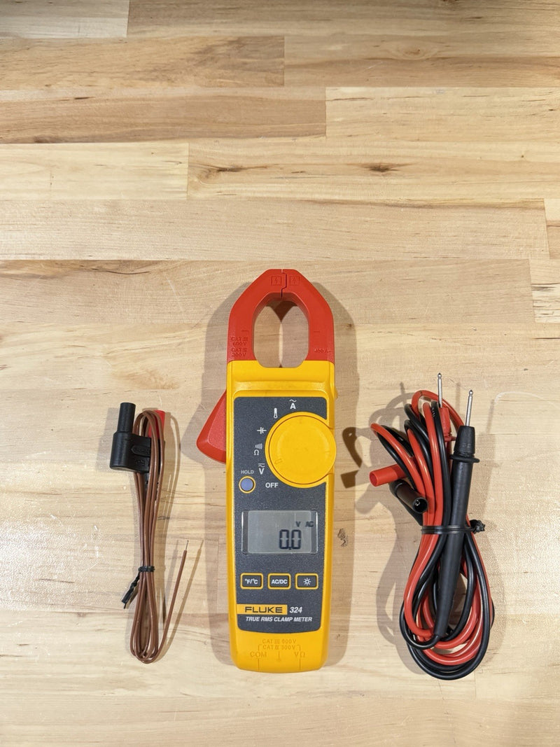 FLUKE 324 TRUE-RMS CLAMP METER WITH LEADS & CASE