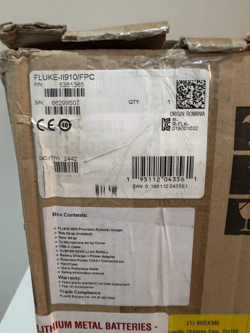 FLUKE II910 FPC ACOUSTIC IMAGER &ACCESSORIES CALIBRATED 2025