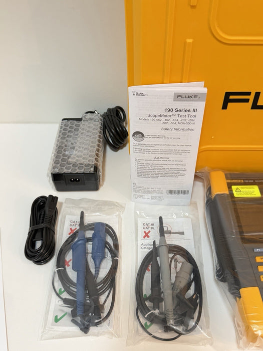 FLUKE 190-204-III S DIGITAL OSCILLOSCOPE 4CH 200MHZ 5GS/S (CALIBRATED 2025) NEW
