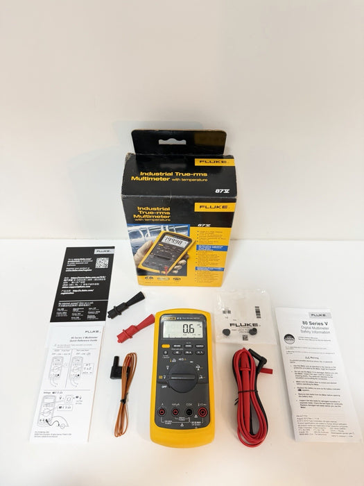 FLUKE 87V INDUSTRIAL TRUE RMS MULTIMETER WITH TEMPERATURE (NEW FACTORY SEALED)
