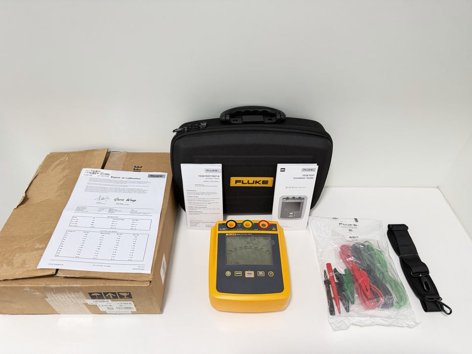 FLUKE 1535 MEGOHMMETER INSULATION TESTER W/ LEADS & CASE (CALIBRATED 2025) NEW
