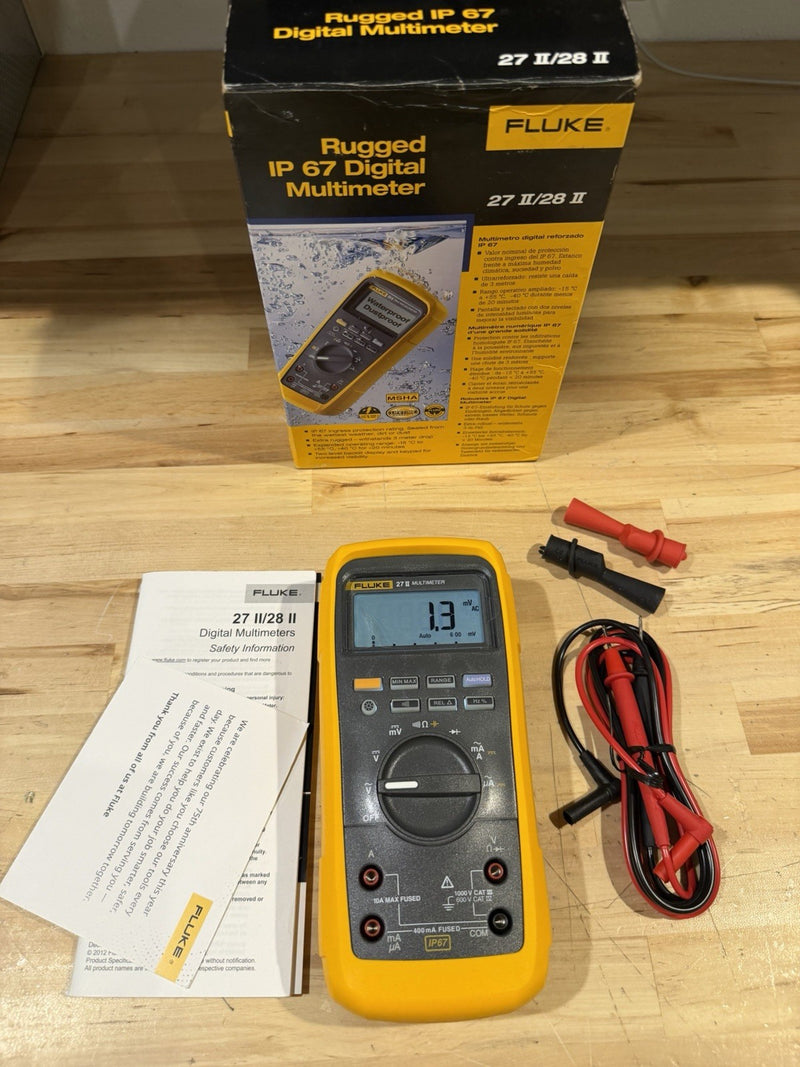 FLUKE 27 II TRUE RMS MULTIMETER CALIBRATED -SHIPS FAST (NEW SEALED)