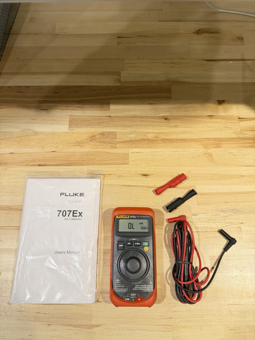 FLUKE 707EX MA CALIBRATOR W/ LEADS & MANUAL (TESTED) FREE SHIPPING