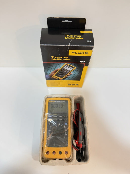 FLUKE 187 TRUE RMS MULTIMETER W/ LEADS (NEW FACTORY SEALED) FREE SHIPPING