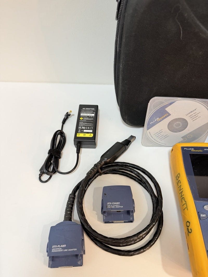 FLUKE NETWORKS DTX-1800 DTX CABLE ANALYZER KIT & PLA001 TESTED