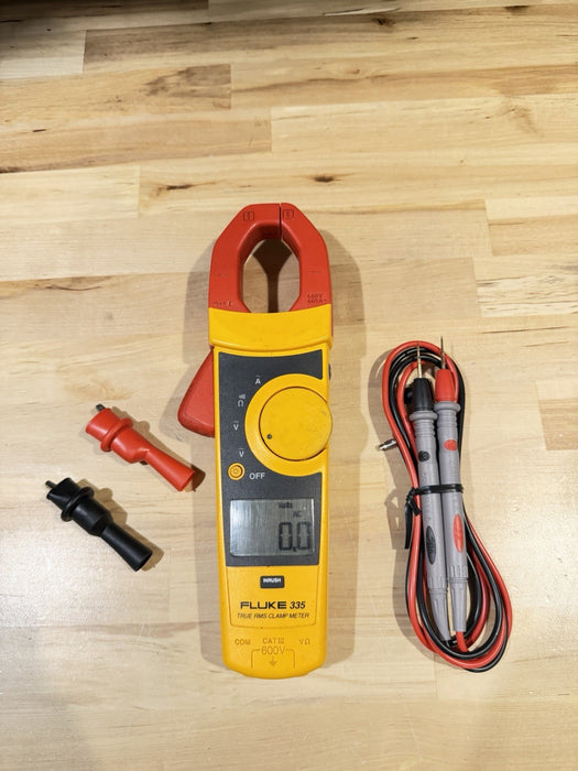 FLUKE 335 TRMS CLAMP METER W/ LEADS & CLIPS (TESTED) SHIPS FAST