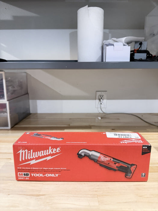 MILWAUKEE 2667-20 M18 2-SPEED 1/4" RIGHT ANGLE IMPACT DRIVER TOOL ONLY (NEW)