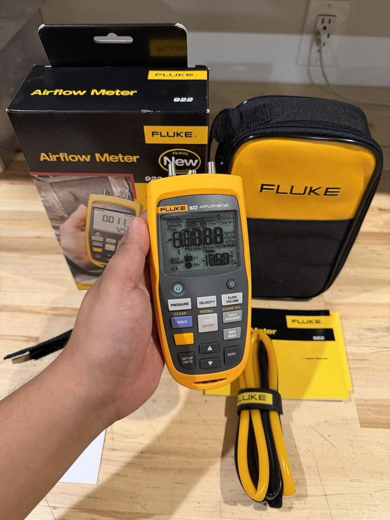 FLUKE 922 AIRFLOW METER KIT W / ACCESSORIES- SHIPS FAST (NEW SEALED)