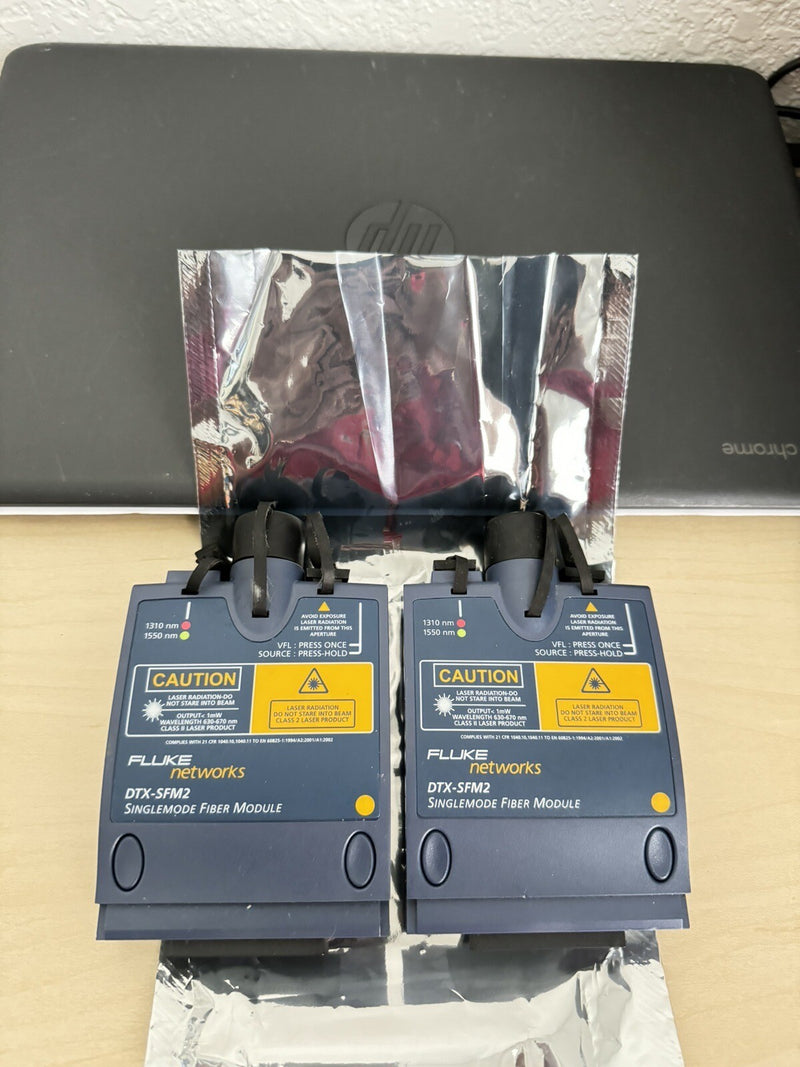 FLUKE NETWORKS DTX-SFM2 SM FIBER MODULES FOR DTX 1200 DTX-1800 DTX SFM2 SET OF 2
