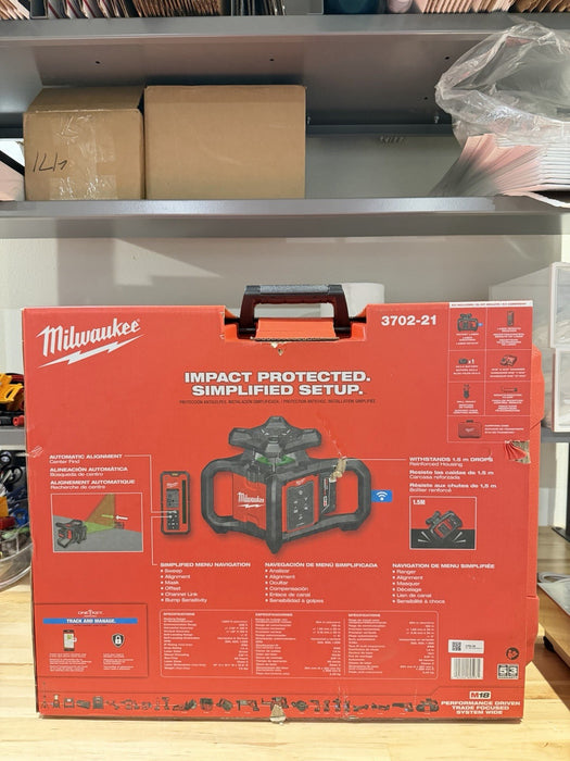 MILWAUKEE 3702-21 M18 GREEN INTERIOR ROTARY LASER LEVEL KIT (NEW FACTORY SEALED)