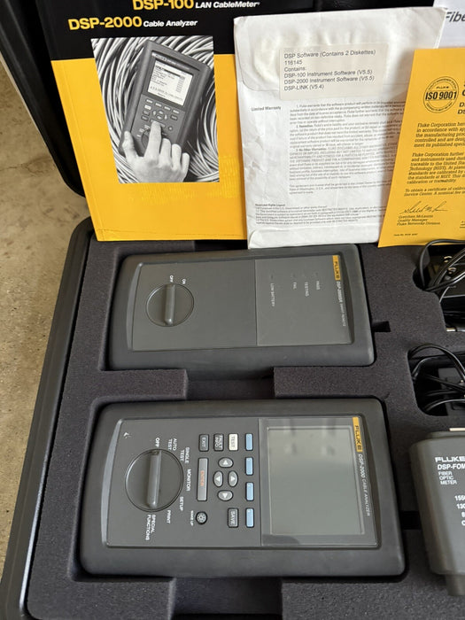 FLUKE DSP-2000 CABLE ANALYZER & DSP-2000SR SMART REMOTE KIT TESTED