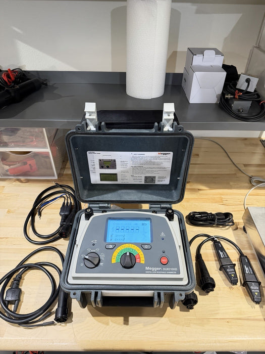 MEGGER DLRO10HD DIGITAL LOW RESISTANCE OHMETER W/ PROBES & CHARGER (TESTED)