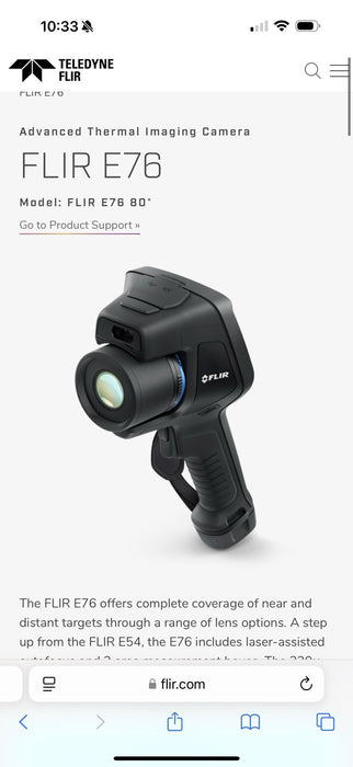 FLIR E76 80 THERMAL IMAGER (320X240) WITH 80 DEGREE LENS 2024