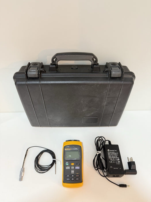 FLUKE 1523 REFERENCE THERMOMETER WITH PROBE & CASE CALIBRATED 2023 TESTED