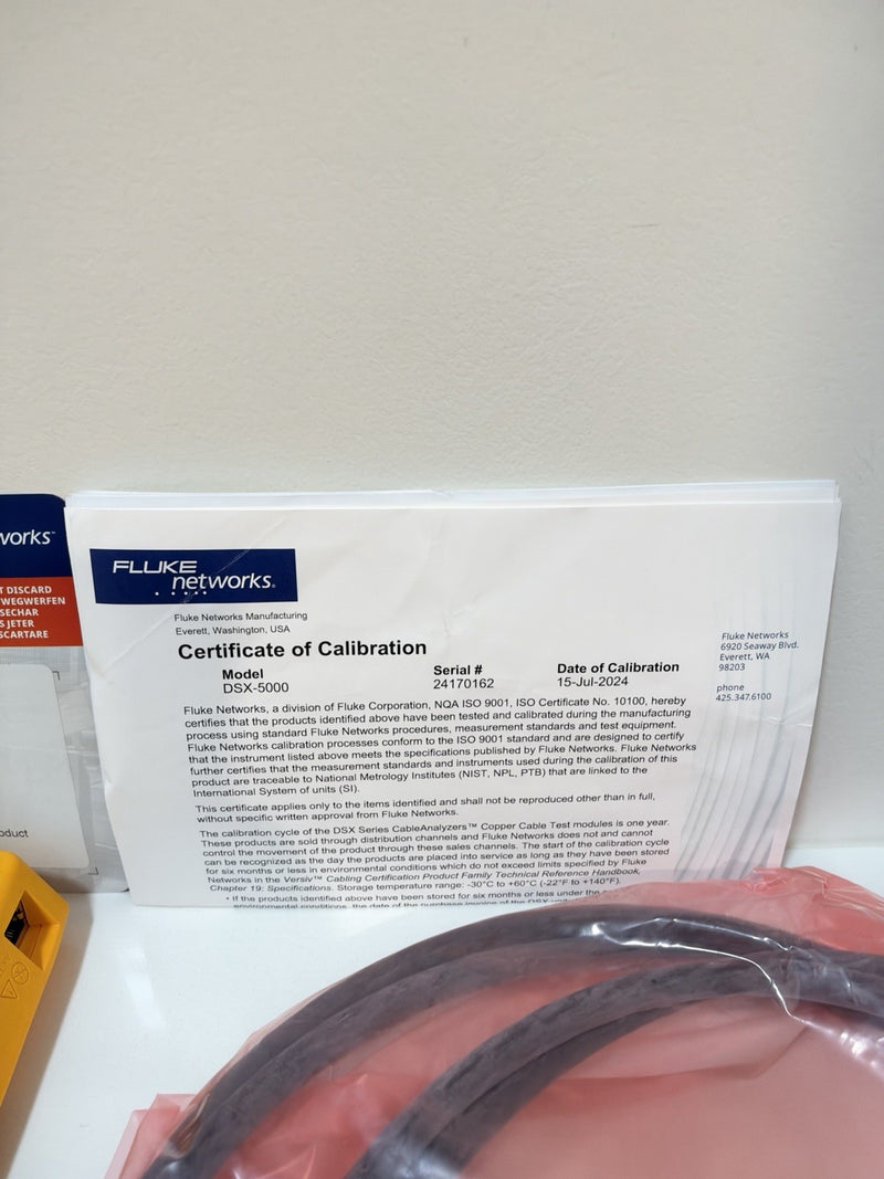 FLUKE NETWORKS DSX2-5000 LAN CABLE CERTIFIBER TESTER CALIBRATED 2024 NEW