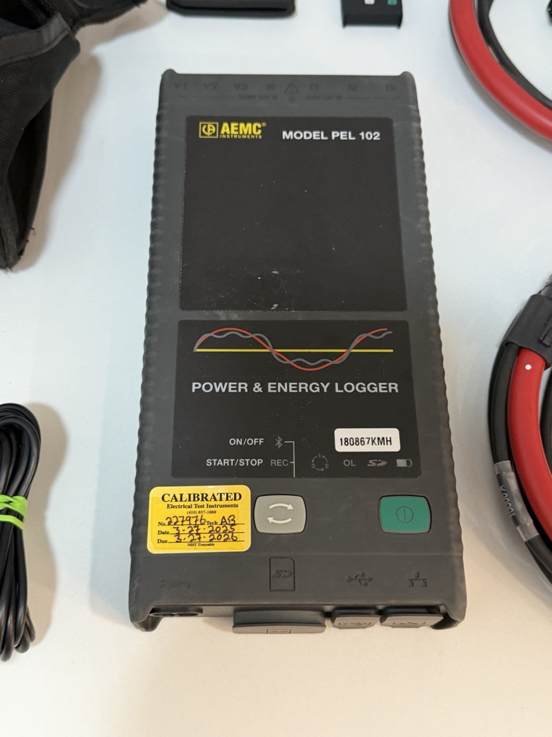 AEMC PEL 102 POWER &ENERGY LOGGER WITH PROBES & EXTRA ACCESSORIESCALIBRATED 2026
