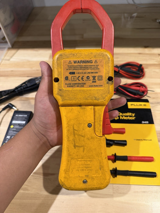 FLUKE 345 POWER QUALITY CLAMP METER W/LEADS & ACCESSORIES (TESTED) SHIPS FAST