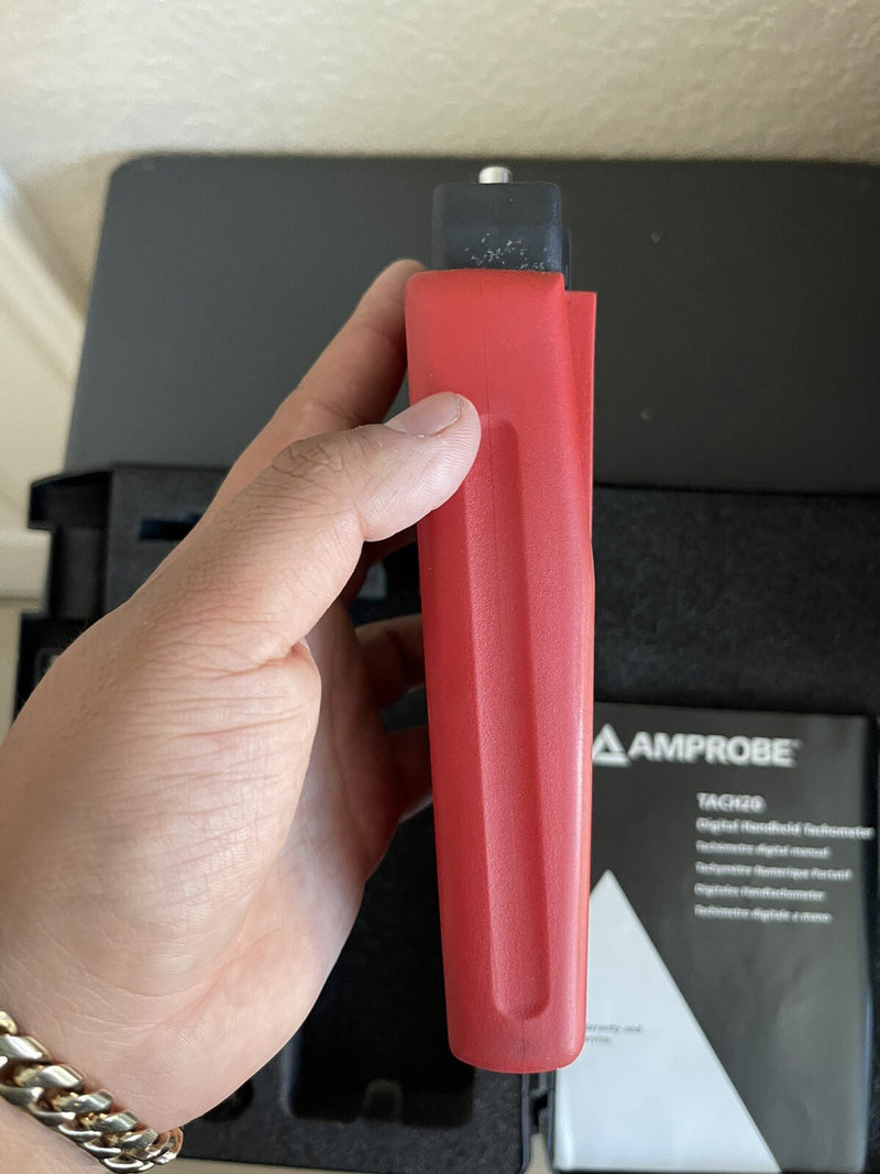 AMPROBE TACH20 DIGITAL HANDHELD TACHOMETER WITH CASE AND USER MANUAL