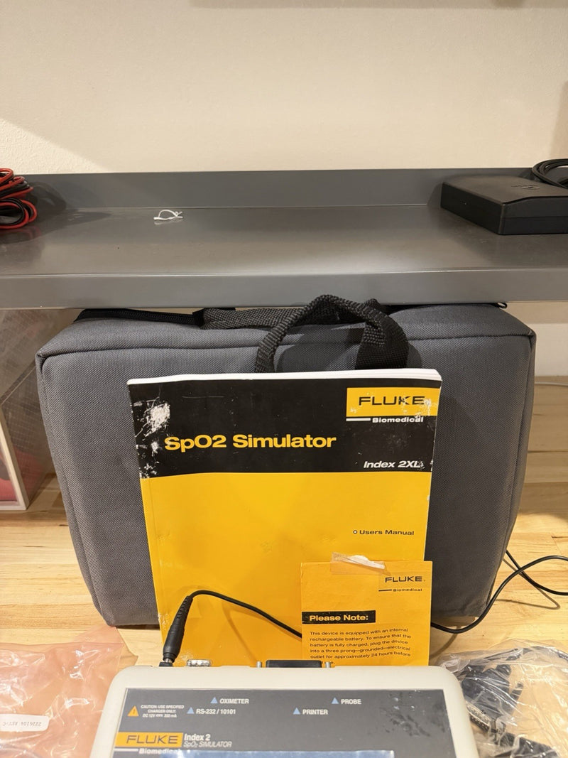 FLUKE INDEX 2 SPO2 SIMULATOR W/ ACCESSORIES (TESTED) SHIPS FREE