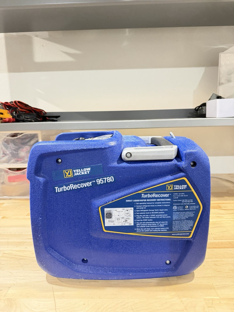 YELLOW JACKET 95780 TURBO RECOVER REFRIGERANT RECOVERY MACHINE (TESTED)