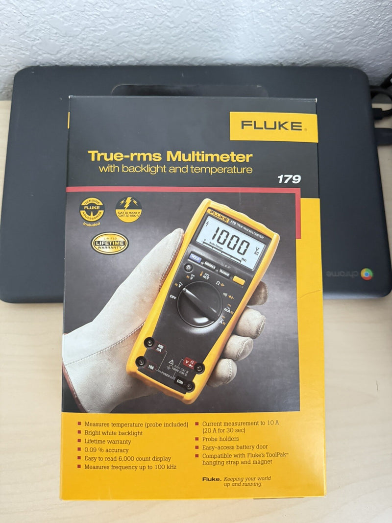 FLUKE 179 TRUE RMS DIGITAL MULTIMETER & TEMPERATURE MFD 2024