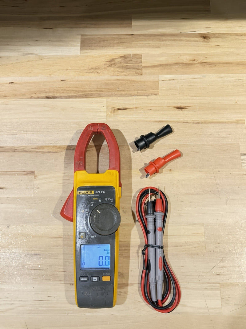 FLUKE 374 FC TRMS CLAMP METER WITH LEADS & CLIPS TESTED