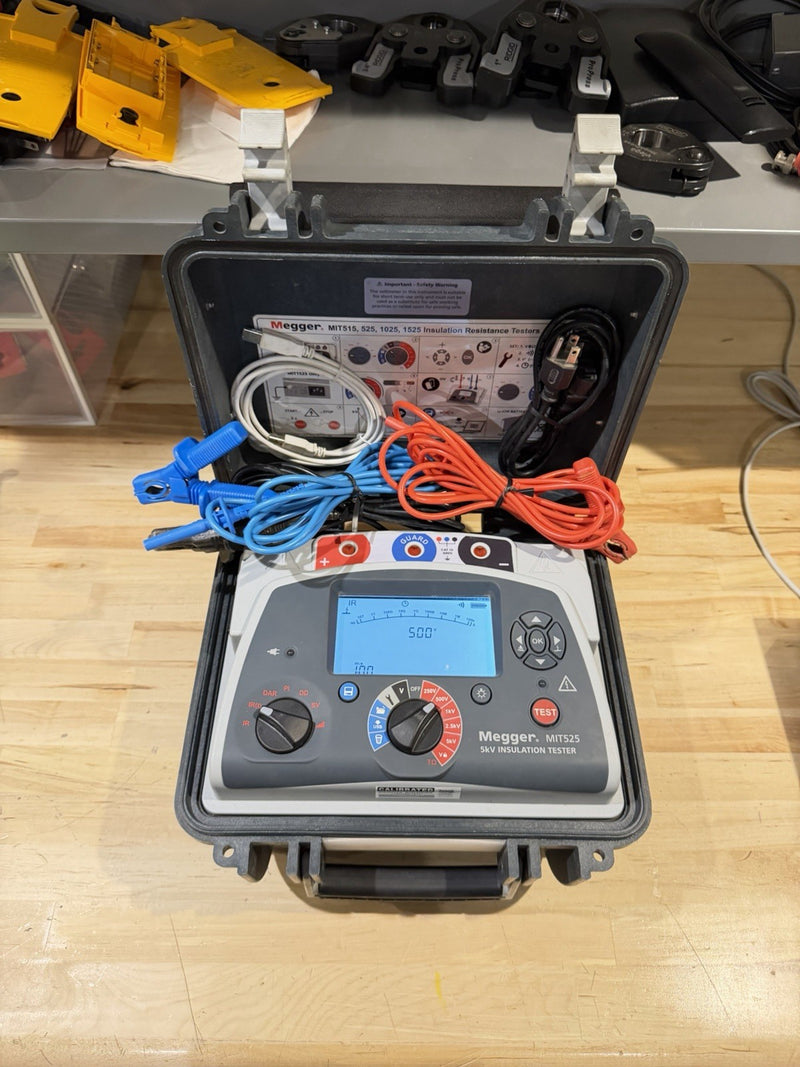 MEGGER MIT525 5KV INSULATION TESTER W/ LEADS & CHARGER (TESTED) FREE SHIPPING